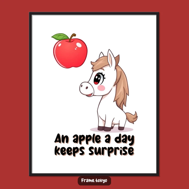 Free Printable Horse Apple Art - Surreal Funny Downloadable Wall Decor