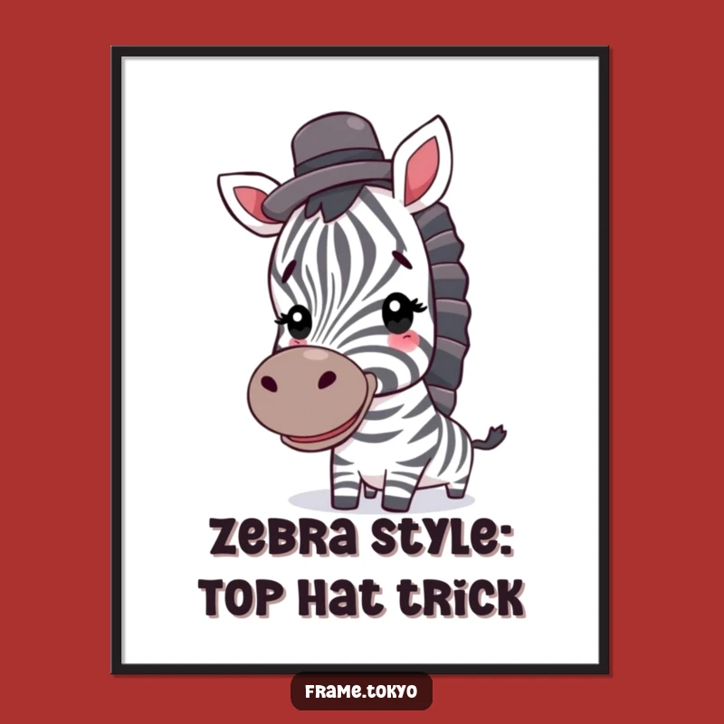 Free Printable Wall Art: Dapper Zebra - Funny Downloadable Decor Gift