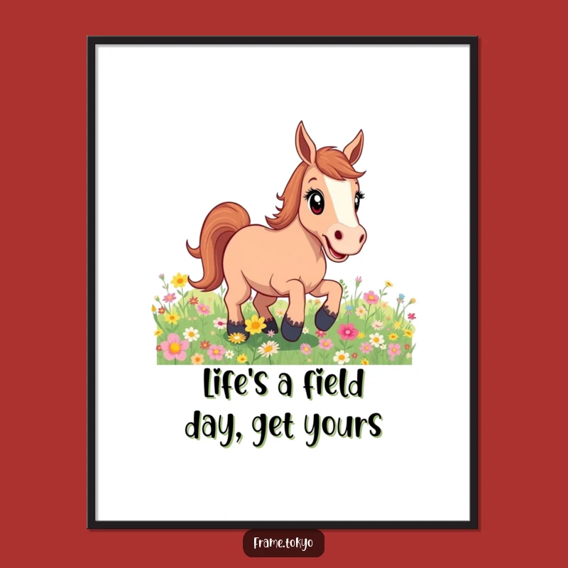 Free Printable Wall Art: Excited Horse Bucking for Fun Downloadable Decor