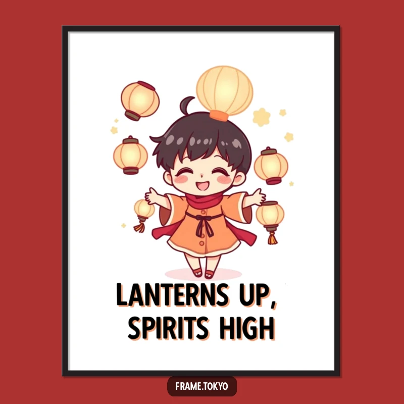 Free Printable Wall Art: Juggling Lanterns Magical Character Funny Downloadable Decor