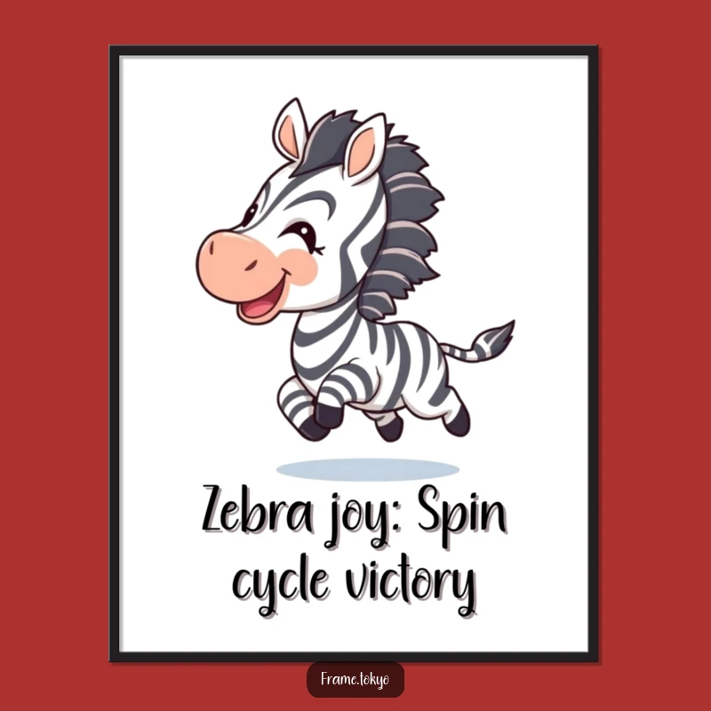 Free Printable Wall Art: Playful Zebra - Funny Downloadable Decor Gift