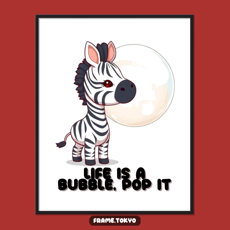 Funny Free Printable Wall Art: Curious Zebra & Bubble, Quirky Downloadable Art for Your Home!