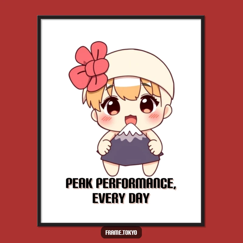 Funny Free Printable Wall Art: Surprised Character & Tiny Fuji - Quirky Decor