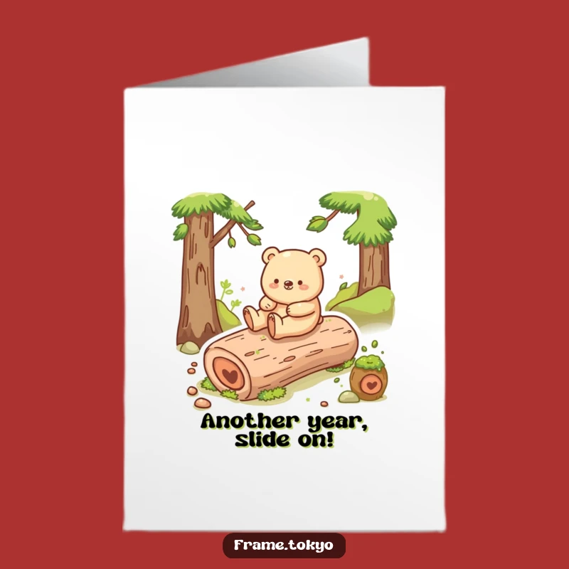 Free Printable Sliding Bear Birthday Card: Funny Happy Shuffle Downloadable Greeting