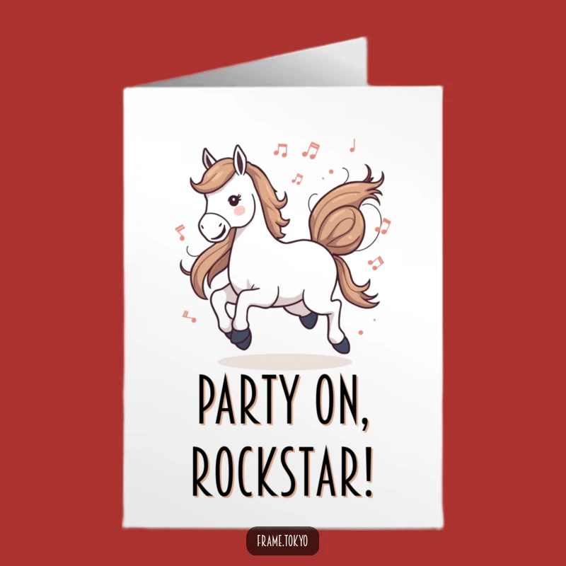 Free Printable Birthday Card: Galloping Horse & Music for a Fun Downloadable Gift