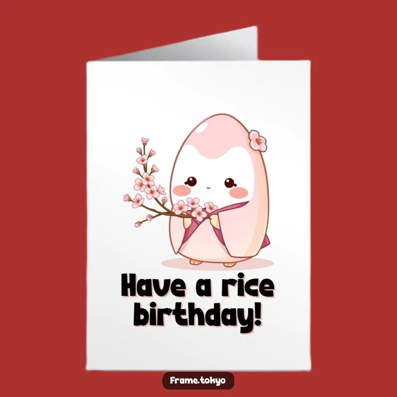 Free Printable Onigiri Birthday Card: Shy Blossom Dance Downloadable Gift