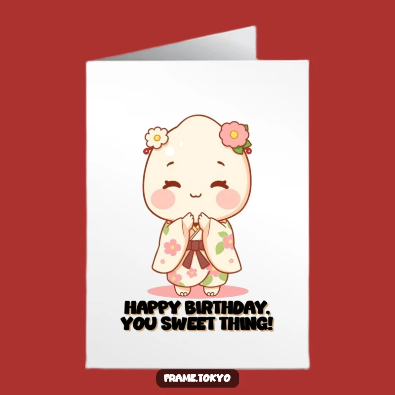 Free Printable Mochi Birthday Card: Floral Bow Downloadable Gift