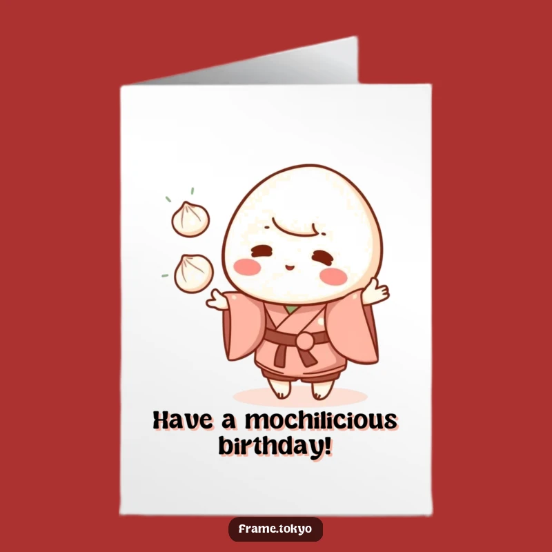 Free Printable Birthday Card: Funny Mochi Juggler Kimono Downloadable Gift
