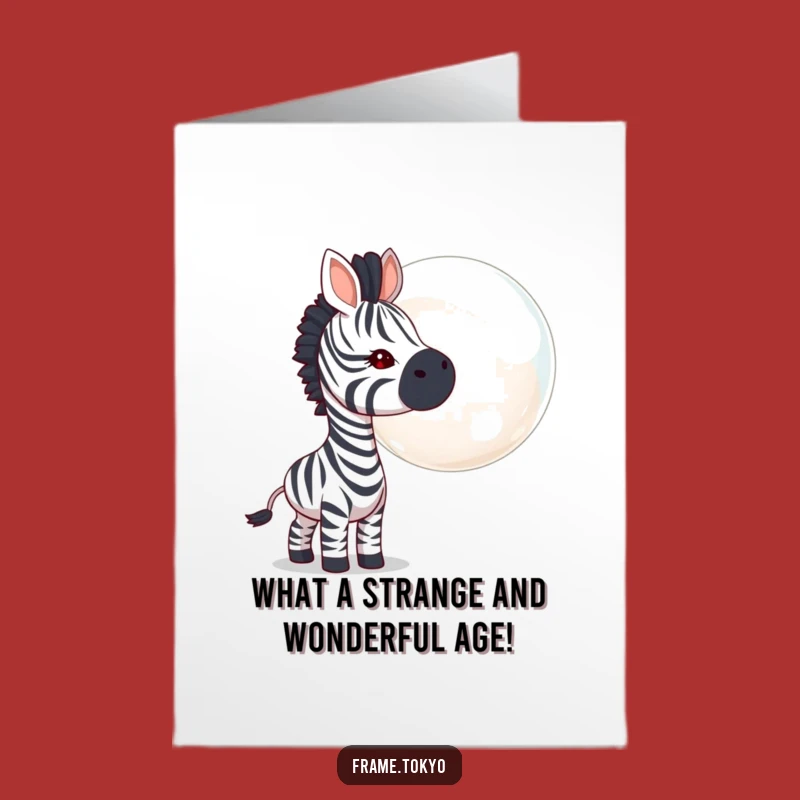 Free Printable Birthday Card: Funny Zebra Sniffing Bubble, Hilarious Downloadable Gift!