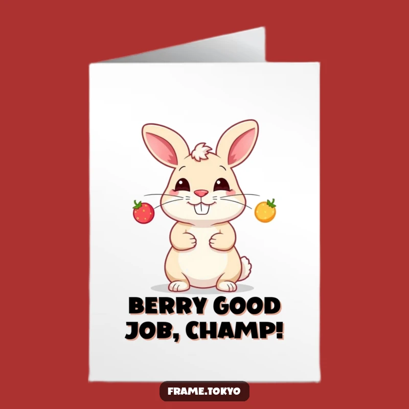 Free Printable Congrats Card: Juggling Rabbit's Berry Skill - Fun Downloadable!