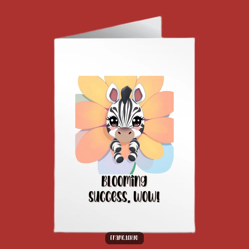 Free Printable Congrats Card: Curious Zebra - Floral Funny Downloadable Gift