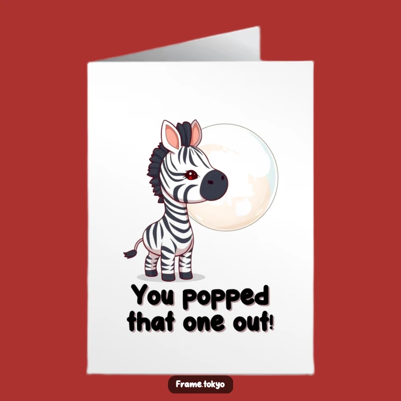 Free Printable Congrats Card: Funny Zebra Bubble Surprise, Downloadable & Hilarious!