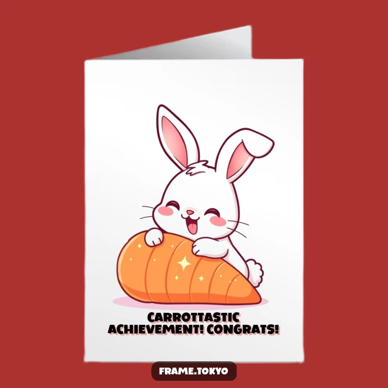 Free Printable Congrats Card: Smiling Rabbit, Funny Bunny Celebration Downloadable Gift