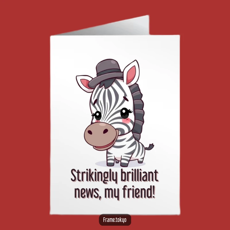Free Printable Congrats Card: Dapper Zebra - Funny Downloadable Gift