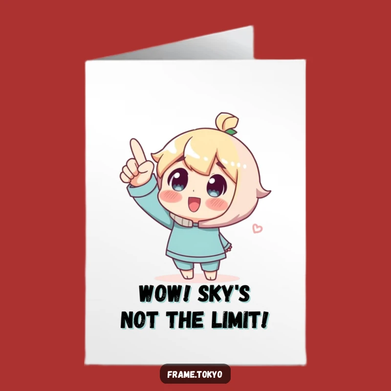 Free Printable Congrats Card: Pointing Wonder Character, Humorous DIY Downloadable