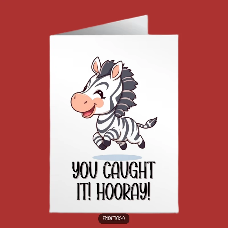 Free Printable Congrats Card: Playful Zebra - Funny Downloadable Gift