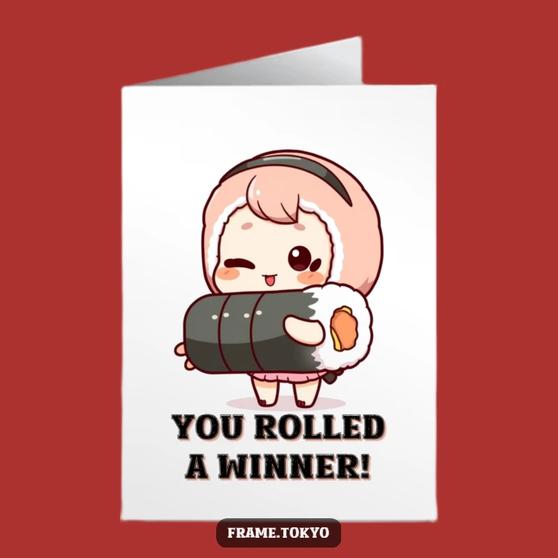 Free Printable Congrats Card: Winking Sushi Character - Hilarious Downloadable Gift