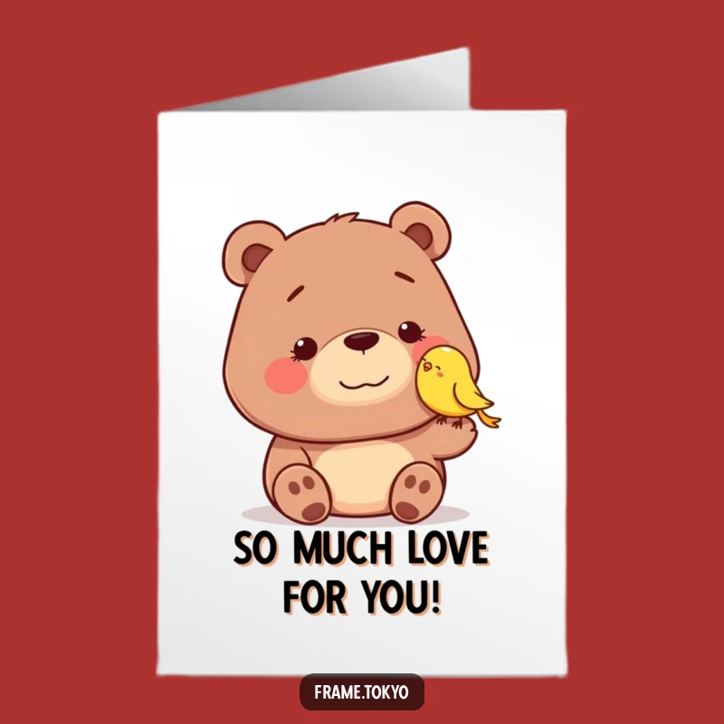 Free Printable Thank You Card: Dopey Bear & Birdy Buddy Funny Downloadable Gift