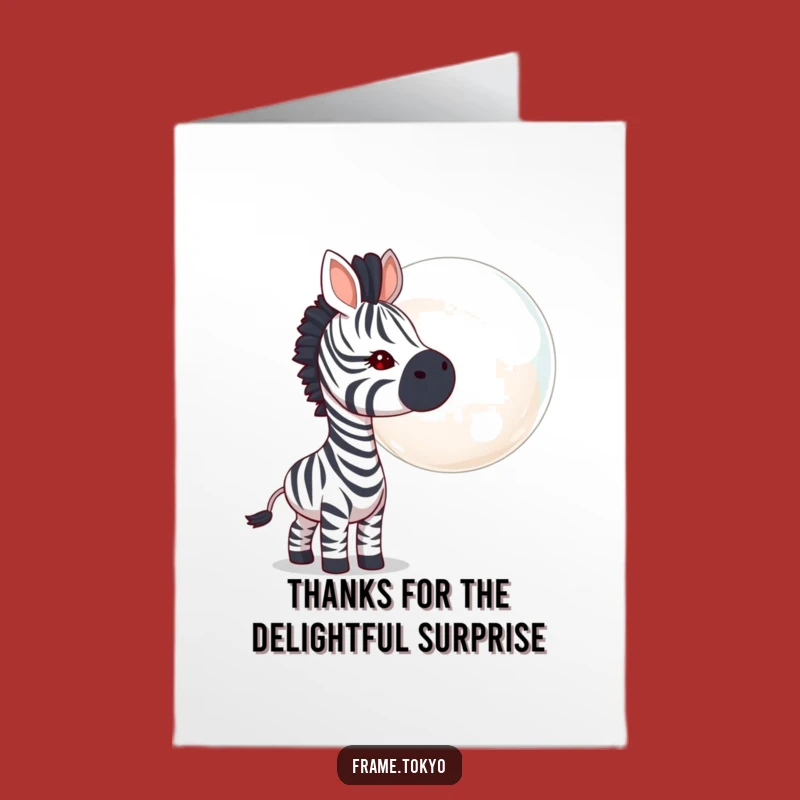 Free Printable Thank You Card: Funny Zebra Bubble Gratitude, Downloadable & Quirky Gift!
