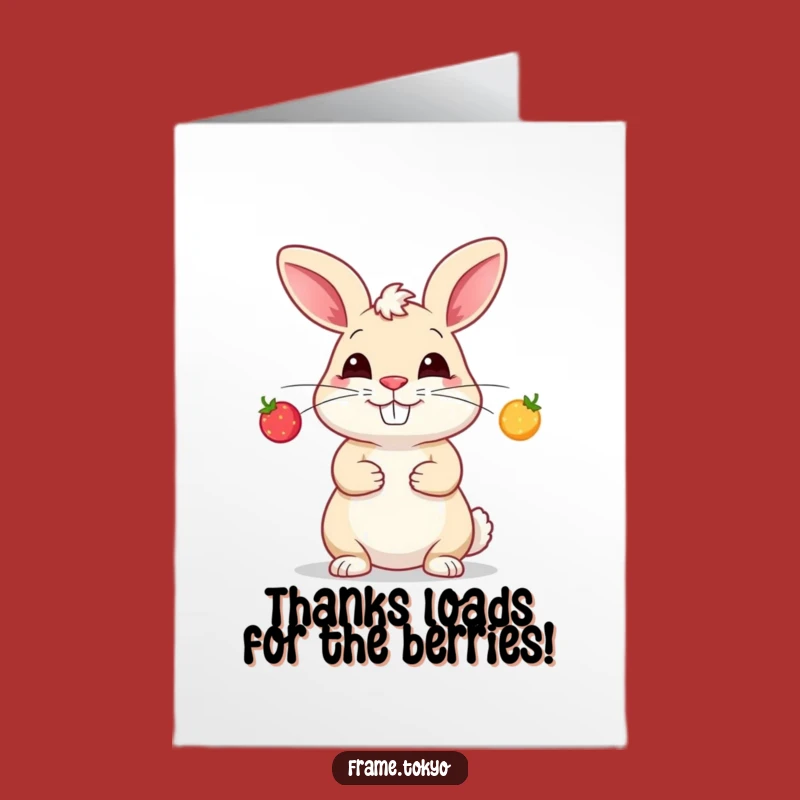 Free Printable Thank You Card: Juggling Rabbit's Berry Thanks - Print at Home!