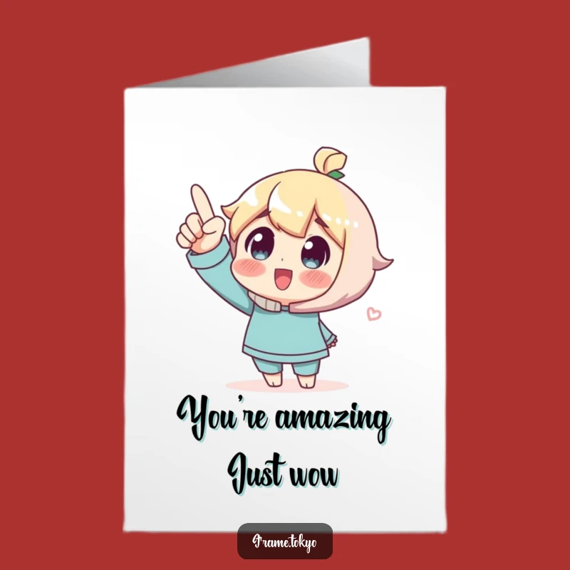 Free Printable Thank You Card: Pointing Wonder Character, Funny DIY Downloadable