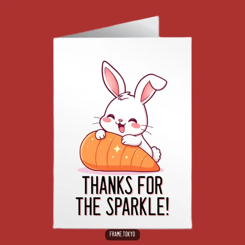 Free Printable Thank You Card: Smiling Rabbit, Funny Bunny Gratitude Downloadable Gift