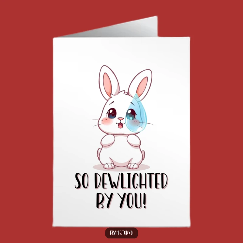 Free Printable Thank You Card: Surprised Rabbit, Dewdrop, Quirky DIY Gift!