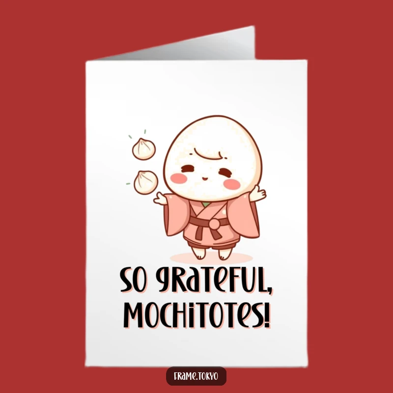 Free Printable Thank You Card: Funny Mochi Juggler Kimono Downloadable Gift