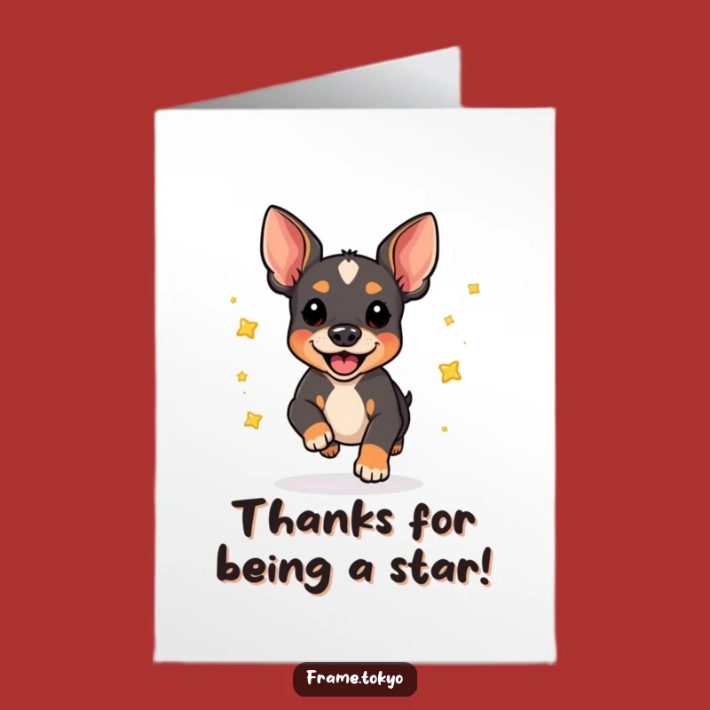 Free Printable Thank You Card Pinscher Stars Pounce Gift Downloadable