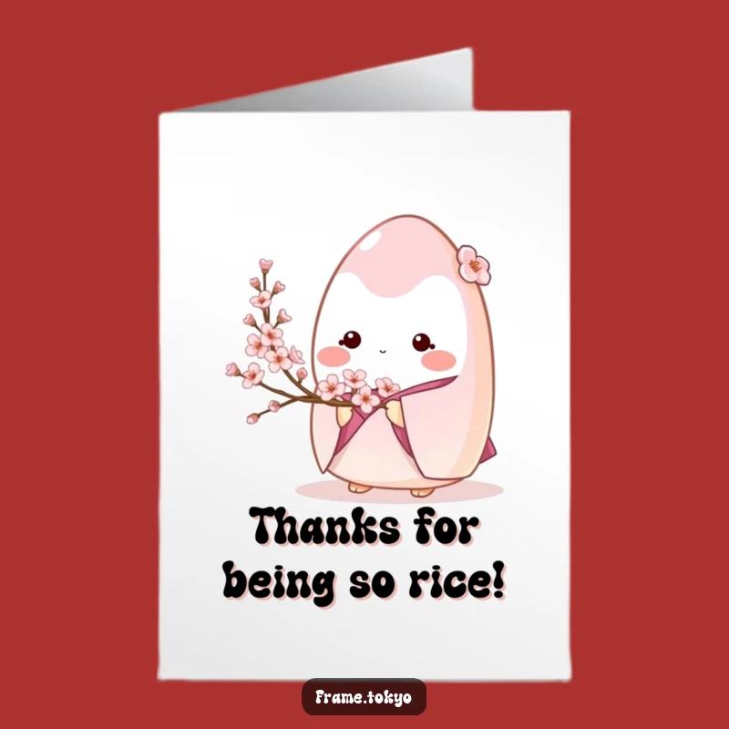 Free Printable Onigiri Thank You Card: Shy Blossom Thanks Downloadable Gift