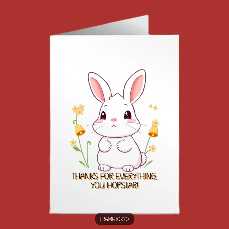 Free Printable Thank You Card: Funny Rabbit's Flower Chime - Print at Home!