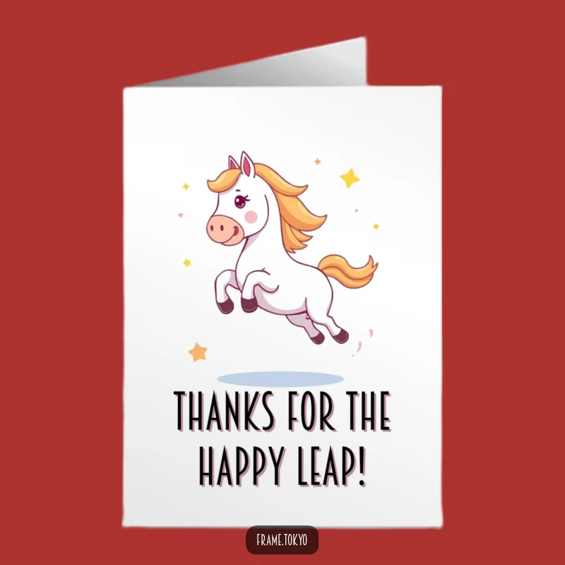 Free Printable Jumping Horse Thank You Card - Fun Downloadable Gift