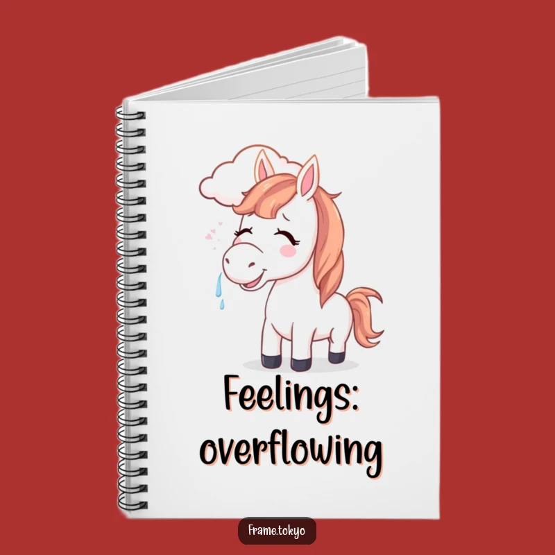 Funny Joyful Horse Smiling Cloud Notebook - Equine Happy Journal Gift
