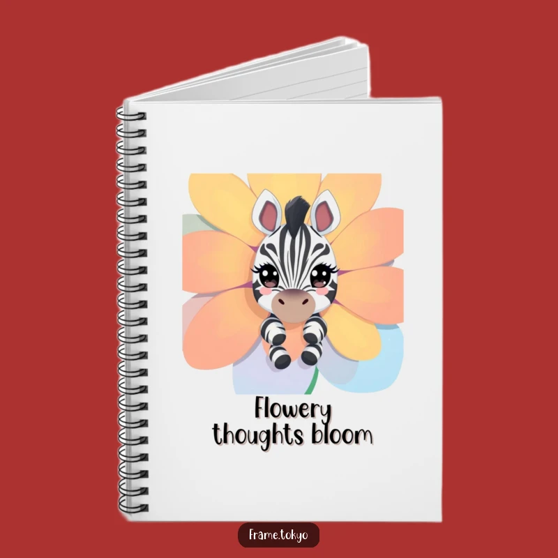 Funny Zebra Flower Peeking Notebook - Jot Down Ideas with Sparkle