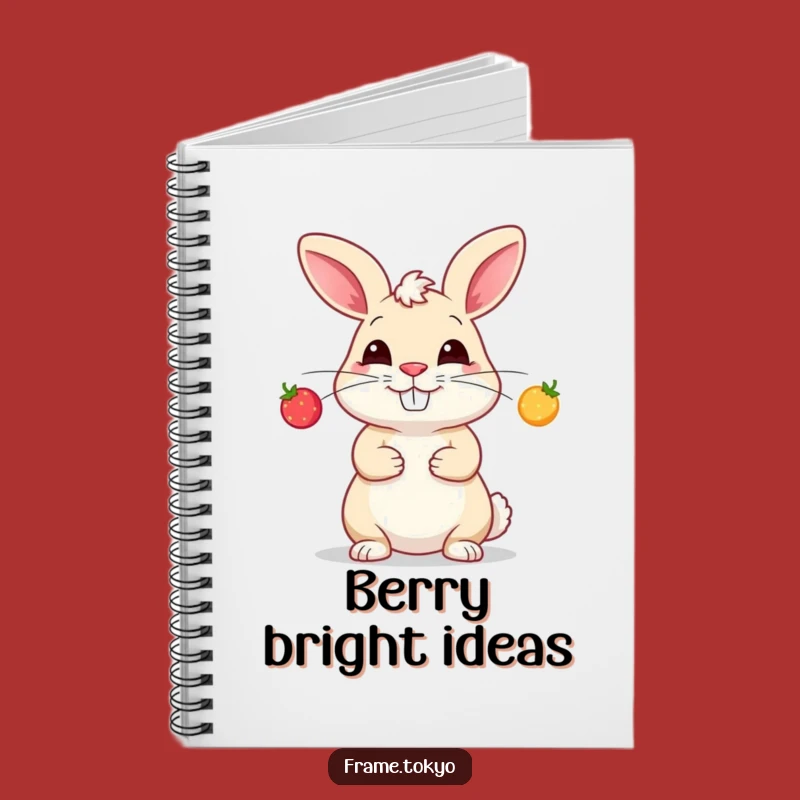 Funny Rabbit Berry Juggling Notebook - Whimsical Journal for Playful Ideas