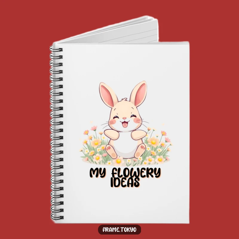 Funny Happy Rabbit Flower Rolling Notebook - Hilarious Journal for Joyful Ideas
