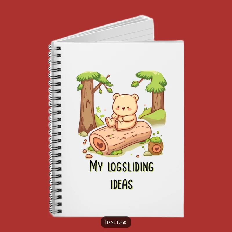 Funny Happy Bear Log Slide Notebook: Jot Down Joyful Ideas!