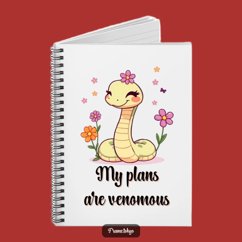 Funny Snake Winking Flower Juggler Notebook - Hilarious Journal for Creative Ideas