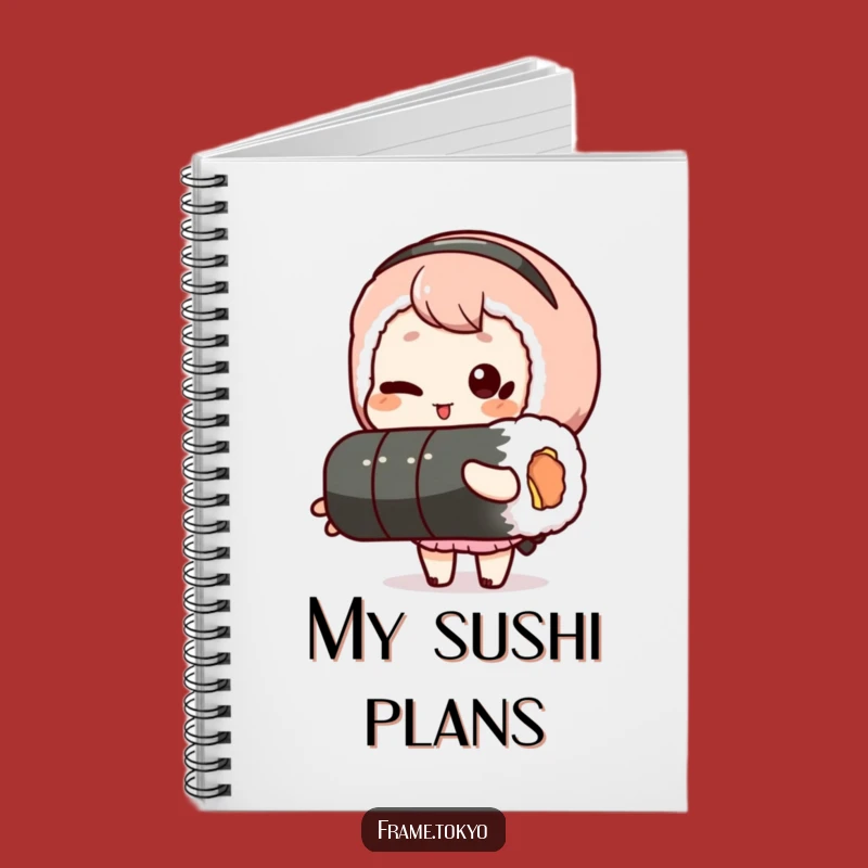 Funny Winking Sushi Roll Notebook - Jot Down Notes with Playful Flair