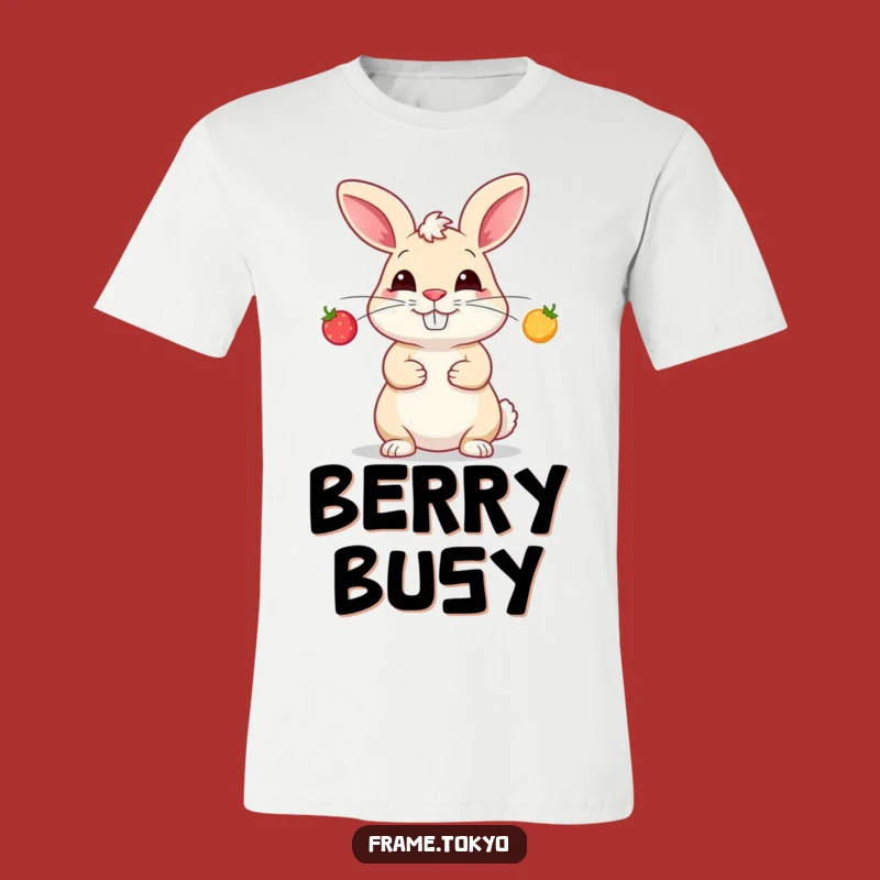 Funny Rabbit Berry Juggling Tee - Quirky & Comical T-Shirt for Fun Enthusiasts