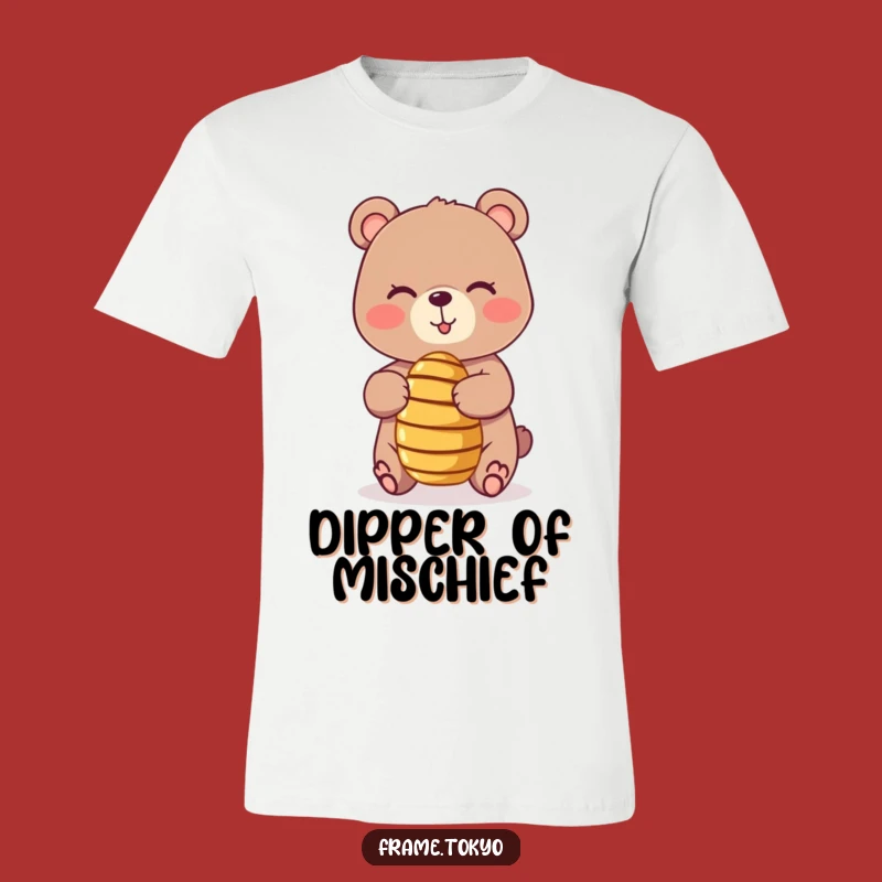 Funny Bear Honey Dipper T-Shirt: Playful Wink Tee, Hilarious Sweet Treat Gift