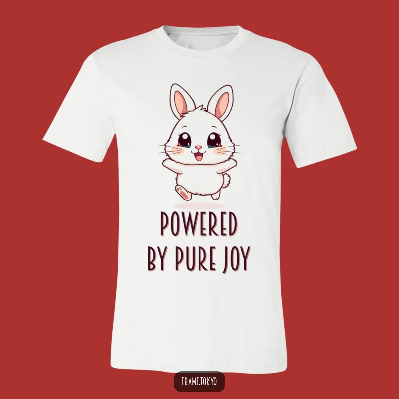 Funny Excited Rabbit Hopping T-Shirt - Cute and Hilarious Tee for Joyful People