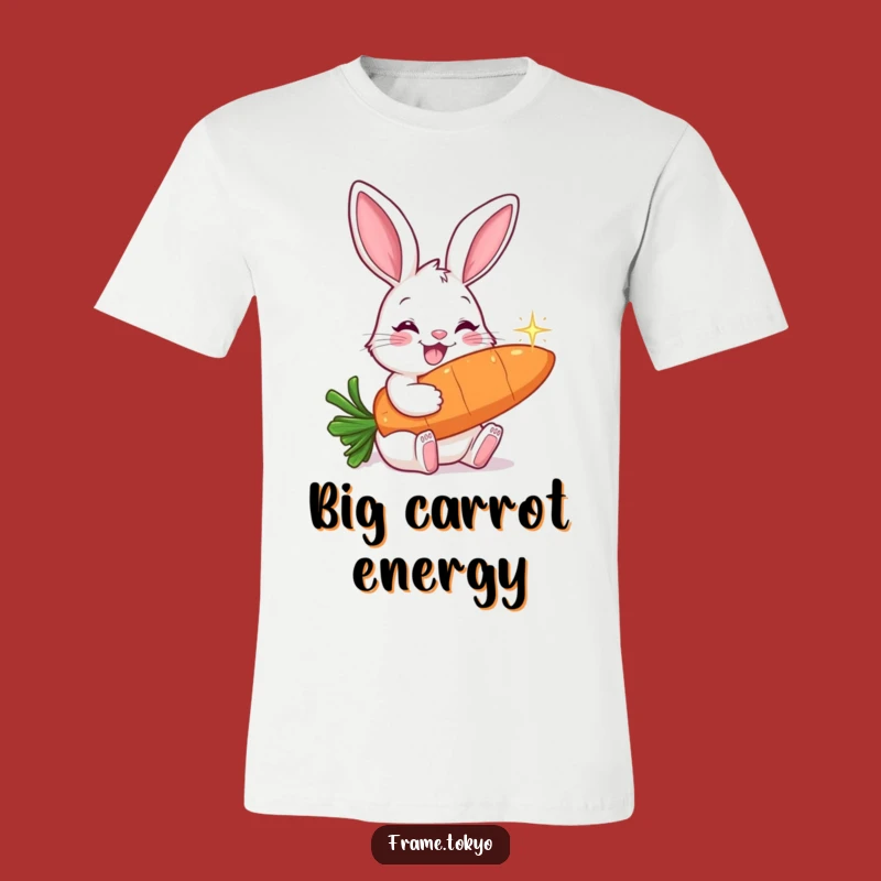 Funny Smiling Rabbit Carrot Nibbler T-Shirt - Hilarious Veggie Tee for Foodie Fun