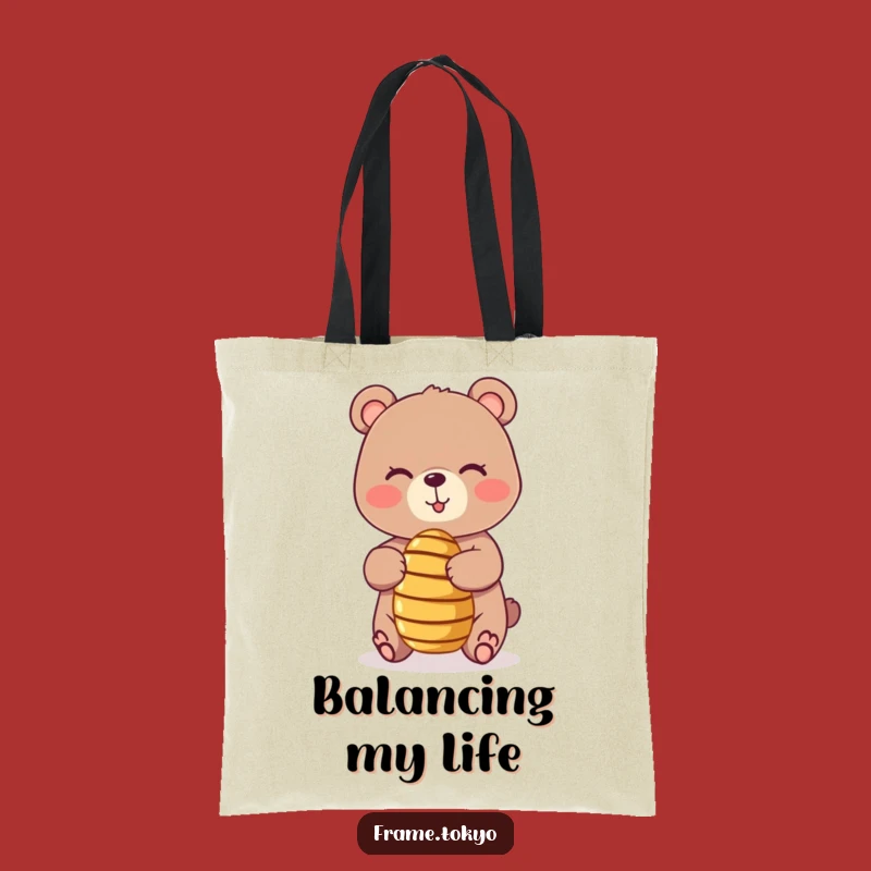 Funny Bear Honey Dipper Tote Bag: Playful Carry-All, Charming Humorous Gift