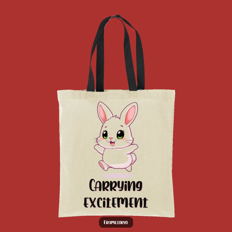 Funny Fluffy Rabbit Tote Bag: Carry Your Joyful Hop