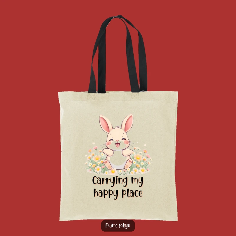 Funny Happy Rabbit Flower Rolling Tote Bag - Hilarious and Joyful Accessory