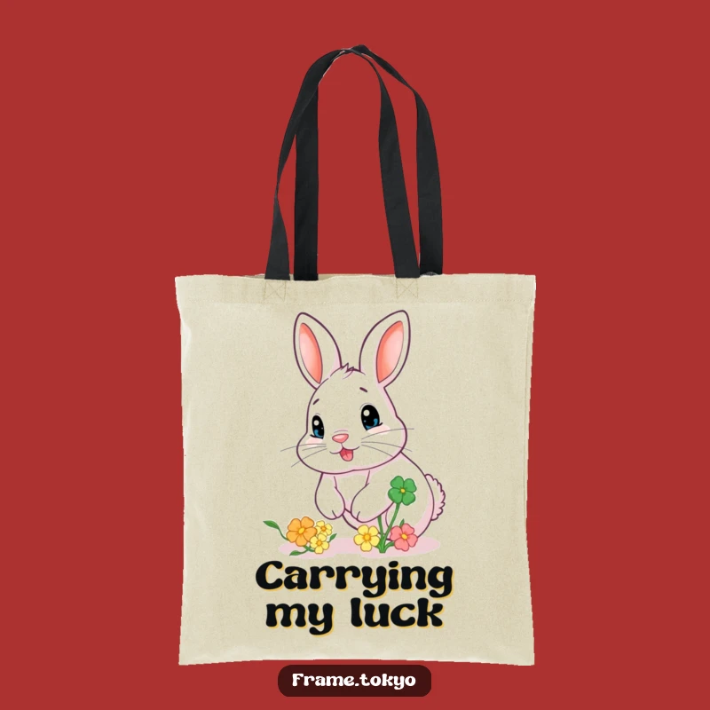 Funny Rabbit Clover Hunt Tote Bag: Carry Your Essentials with Humor