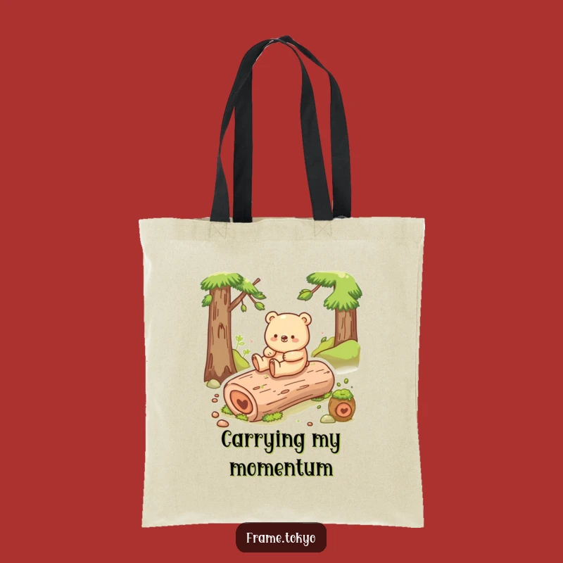 Funny Happy Bear Log Slide Tote Bag: Carry Your Joy Everywhere!