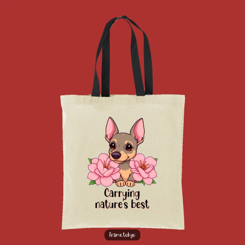Funny Pinscher Flower Tote Bag: Carry Your Curiosity in Style