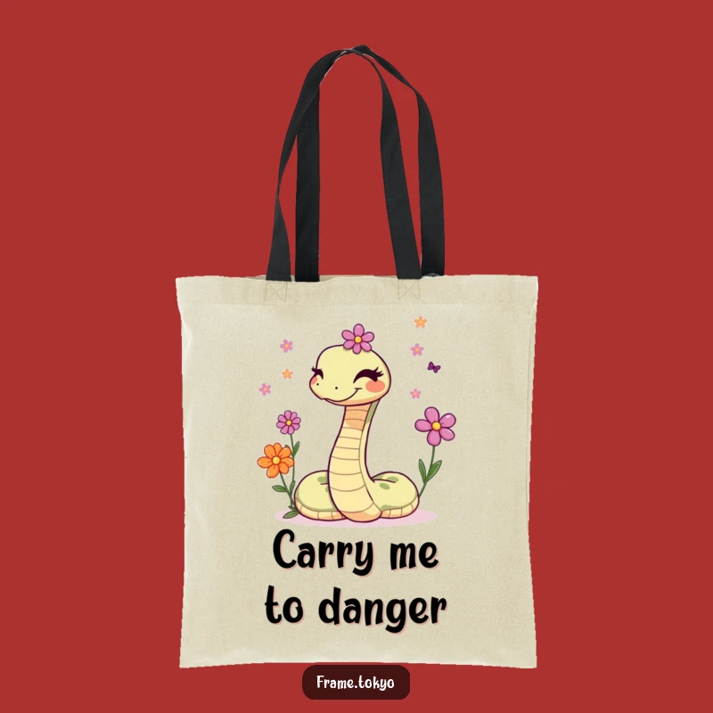 Funny Snake Winking Flower Juggler Tote Bag - Stylish and Hilarious Shopping Companion